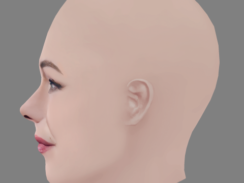 Camila Sodi Head - No Hair - Low poly head for game Modelo 3D