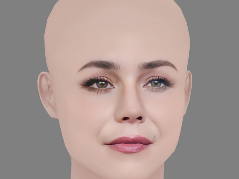 Camila Sodi Head - No Hair - Low poly head for game Modelo 3D