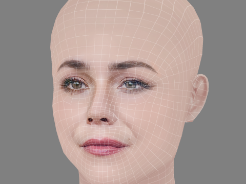 Camila Sodi Head - No Hair - Low poly head for game Modelo 3D