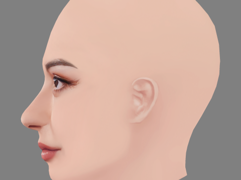 Carla Diaz Head - No Hair - Low poly head for game Model 3D