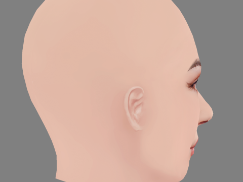Carla Diaz Head - No Hair - Low poly head for game Model 3D