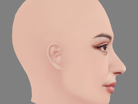 Carla Diaz Head - No Hair - Low poly head for game Model 3D