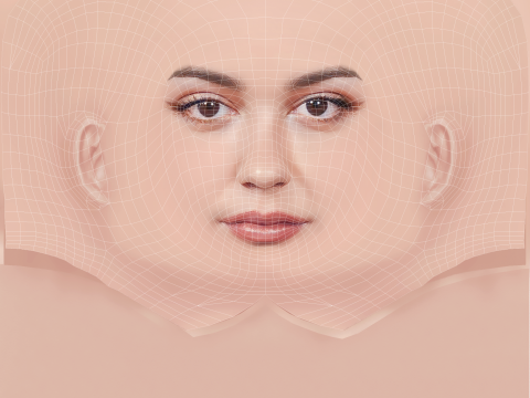 Carla Diaz Head - No Hair - Low poly head for game Model 3D