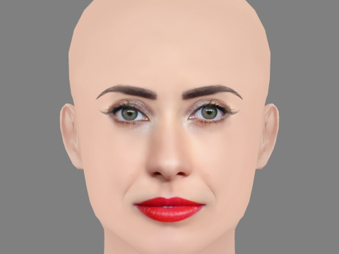 Carmen Aub Head - No Hair - Low poly head for game Modelo 3D