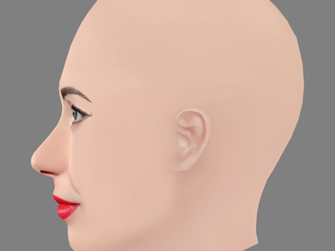 Carmen Aub Head - No Hair - Low poly head for game Modelo 3D