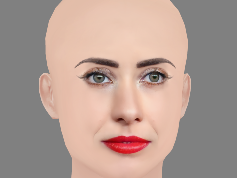 Carmen Aub Head - No Hair - Low poly head for game Modelo 3D