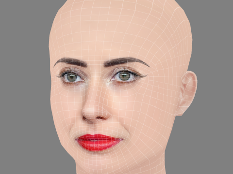 Carmen Aub Head - No Hair - Low poly head for game Modelo 3D