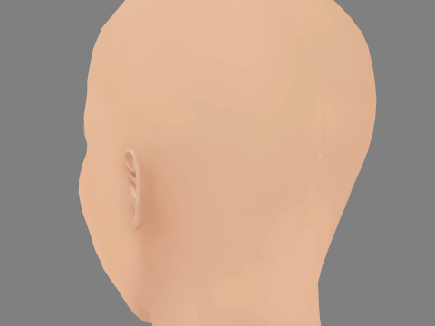 Carolina Crescentini Head - No Hair - Low poly head for game Modelo 3D