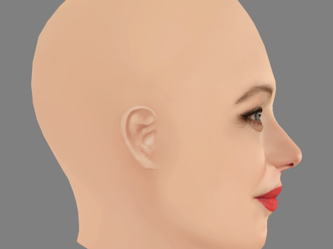 Carolina Crescentini Head - No Hair - Low poly head for game Modelo 3D