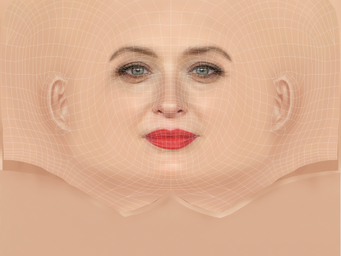 Carolina Crescentini Head - No Hair - Low poly head for game Modelo 3D