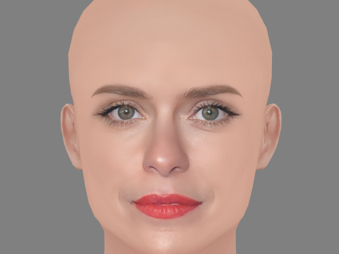 Carolina Dieckmann Head - No Hair - Low poly head for game 3D-Modell