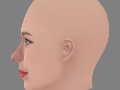 Carolina Dieckmann Head - No Hair - Low poly head for game 3D-Modell