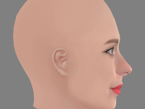 Carolina Dieckmann Head - No Hair - Low poly head for game 3D-Modell