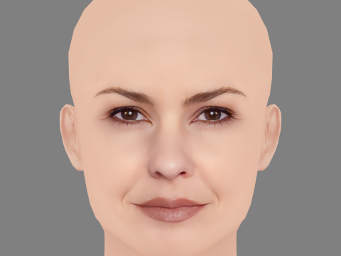 Carolina Kasting Head - No Hair - Low poly head for game Modelo 3D