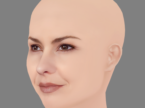 Carolina Kasting Head - No Hair - Low poly head for game Modelo 3D