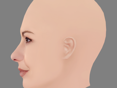Carolina Kasting Head - No Hair - Low poly head for game Modelo 3D