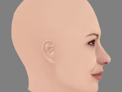 Carolina Kasting Head - No Hair - Low poly head for game Modelo 3D