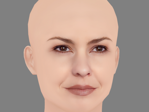 Carolina Kasting Head - No Hair - Low poly head for game Modelo 3D