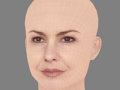 Carolina Kasting Head - No Hair - Low poly head for game Modelo 3D