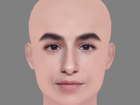 Carolina Yuste Head - No Hair - Low poly head for game Modèle 3D