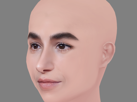 Carolina Yuste Head - No Hair - Low poly head for game Modèle 3D