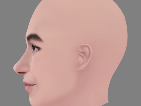 Carolina Yuste Head - No Hair - Low poly head for game Modèle 3D