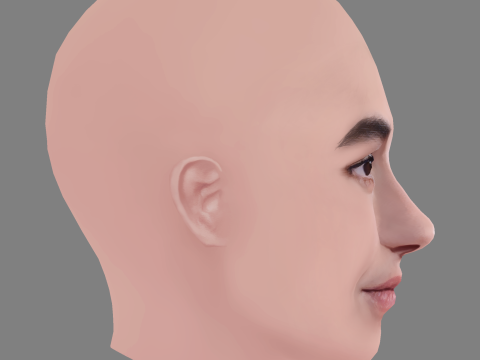 Carolina Yuste Head - No Hair - Low poly head for game Modèle 3D