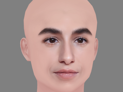 Carolina Yuste Head - No Hair - Low poly head for game Modèle 3D