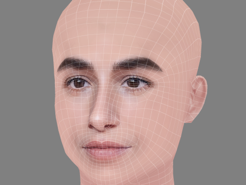 Carolina Yuste Head - No Hair - Low poly head for game Modèle 3D