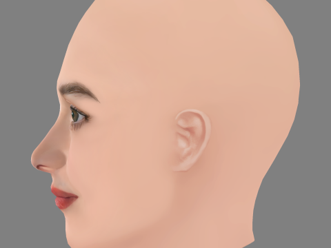 Charlotte Le Bon Head - No Hair - Low poly head for game Model 3D