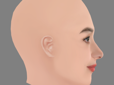 Charlotte Le Bon Head - No Hair - Low poly head for game Model 3D