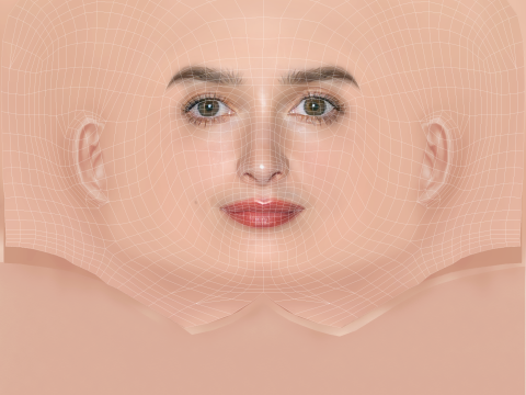 Charlotte Le Bon Head - No Hair - Low poly head for game Model 3D