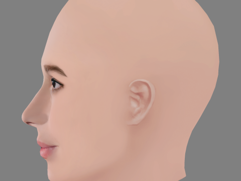 Chiara Baschetti Head - No Hair - Low poly head for game 3D 모델