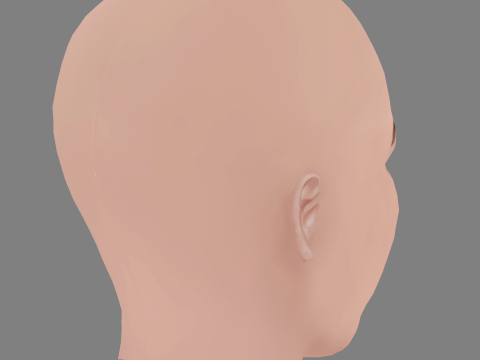 Chiara Baschetti Head - No Hair - Low poly head for game 3D 모델
