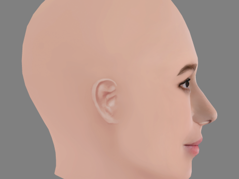 Chiara Baschetti Head - No Hair - Low poly head for game 3D 모델