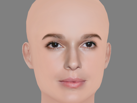 Chiara Baschetti Head - No Hair - Low poly head for game 3D 모델