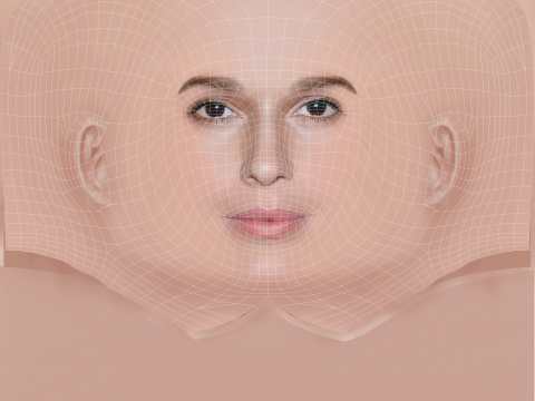 Chiara Baschetti Head - No Hair - Low poly head for game 3D 모델