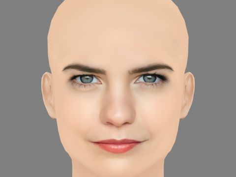 Chloe Bayliss Head - No Hair - Low poly head for game 3D Model