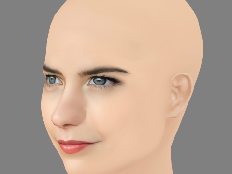 Chloe Bayliss Head - No Hair - Low poly head for game 3D Model