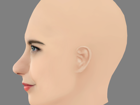 Chloe Bayliss Head - No Hair - Low poly head for game 3D Model