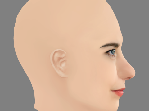 Chloe Bayliss Head - No Hair - Low poly head for game 3D Model