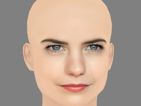 Chloe Bayliss Head - No Hair - Low poly head for game 3D Model