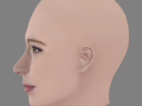 Christa Theret Head - No Hair - Low poly head for game Modelo 3D
