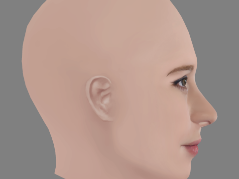 Christa Theret Head - No Hair - Low poly head for game Modelo 3D