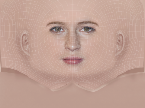 Christa Theret Head - No Hair - Low poly head for game Modelo 3D