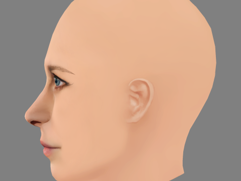 Clemence Poesy Head - No Hair - Low poly head for game 3D Model