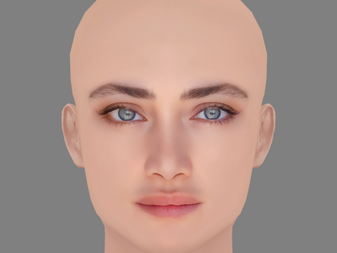 Denise Capezza Head - No Hair - Low poly head for game 3D Model