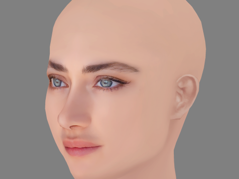 Denise Capezza Head - No Hair - Low poly head for game 3D Model