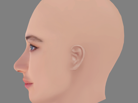 Denise Capezza Head - No Hair - Low poly head for game 3D Model