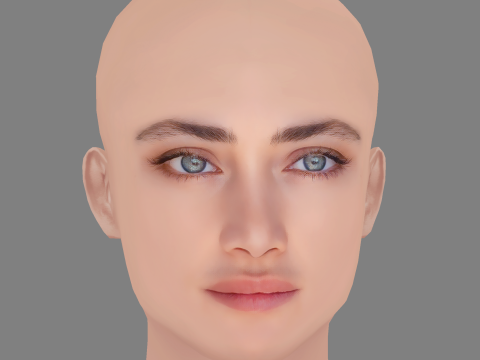 Denise Capezza Head - No Hair - Low poly head for game 3D Model
